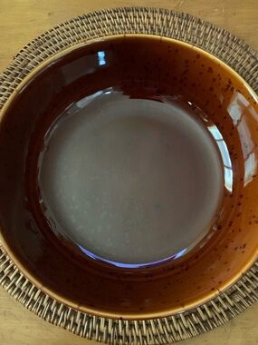 Glazed Ceramic Decorative Bowl in Rich Brown
